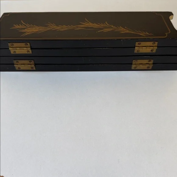 Vintage Asian Folding Screen with raised stone with inlay Asian ladies - Picture 14 of 14